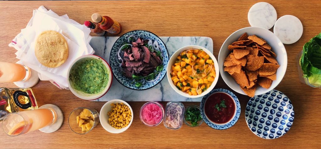 Cinco de Mayo dinner spread Minty Ginger Paloma