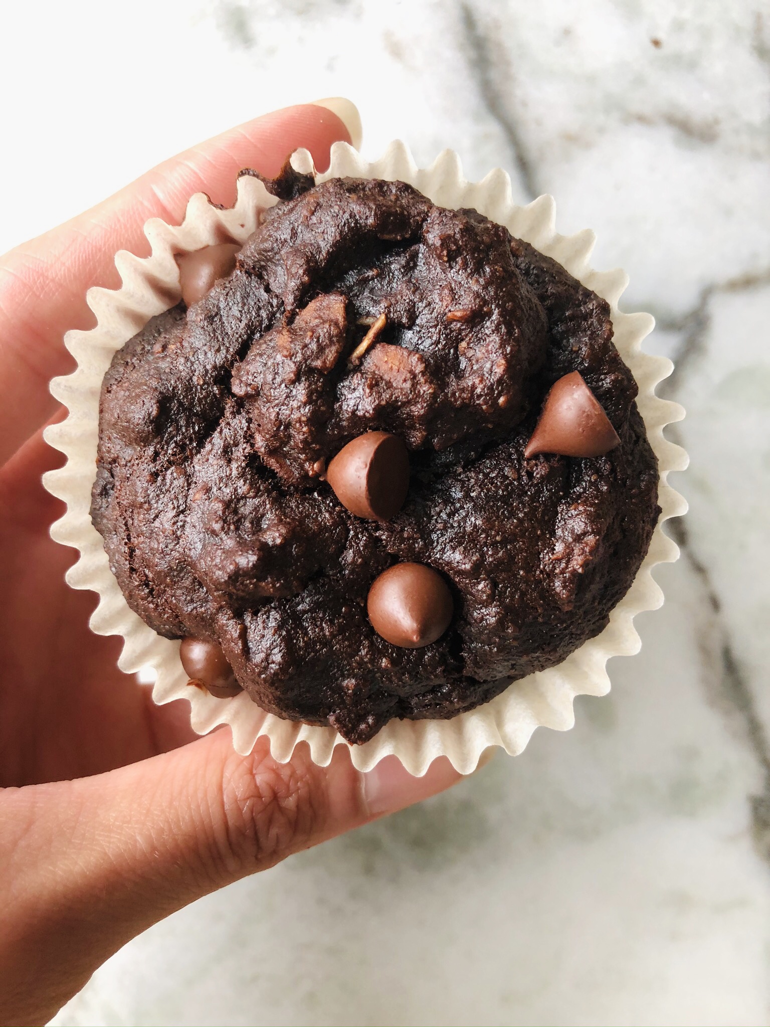 banana chocolate fudge muffins