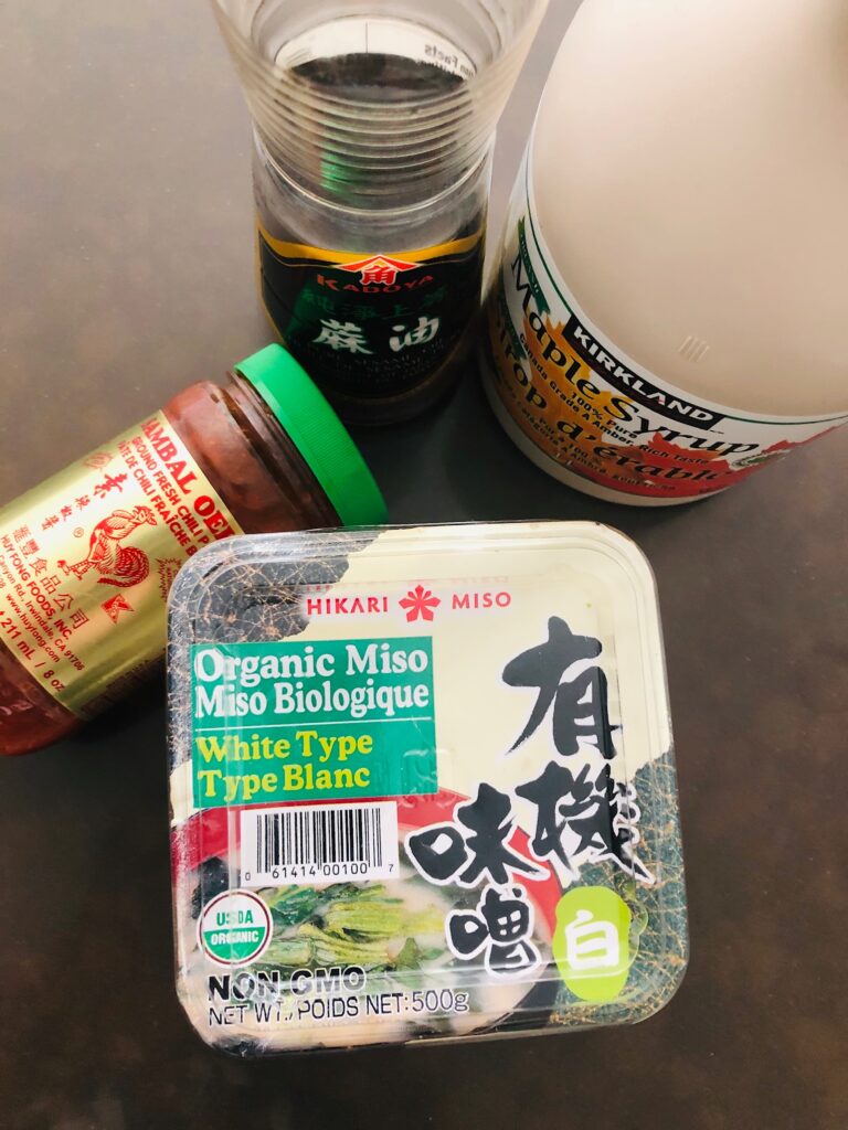 Miso glazed chickpeas - ingredients